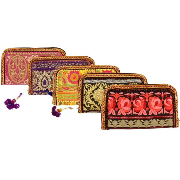Embroidered Cotton Clutch Assorted Colours